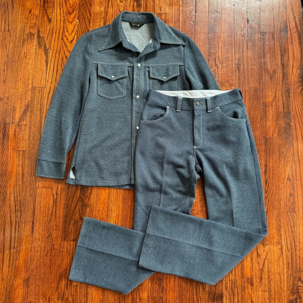 VINTAGE 90S DENIM JC PENNEY PANT SUIT PRISTINE CONDITION